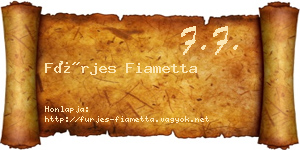 Fürjes Fiametta névjegykártya